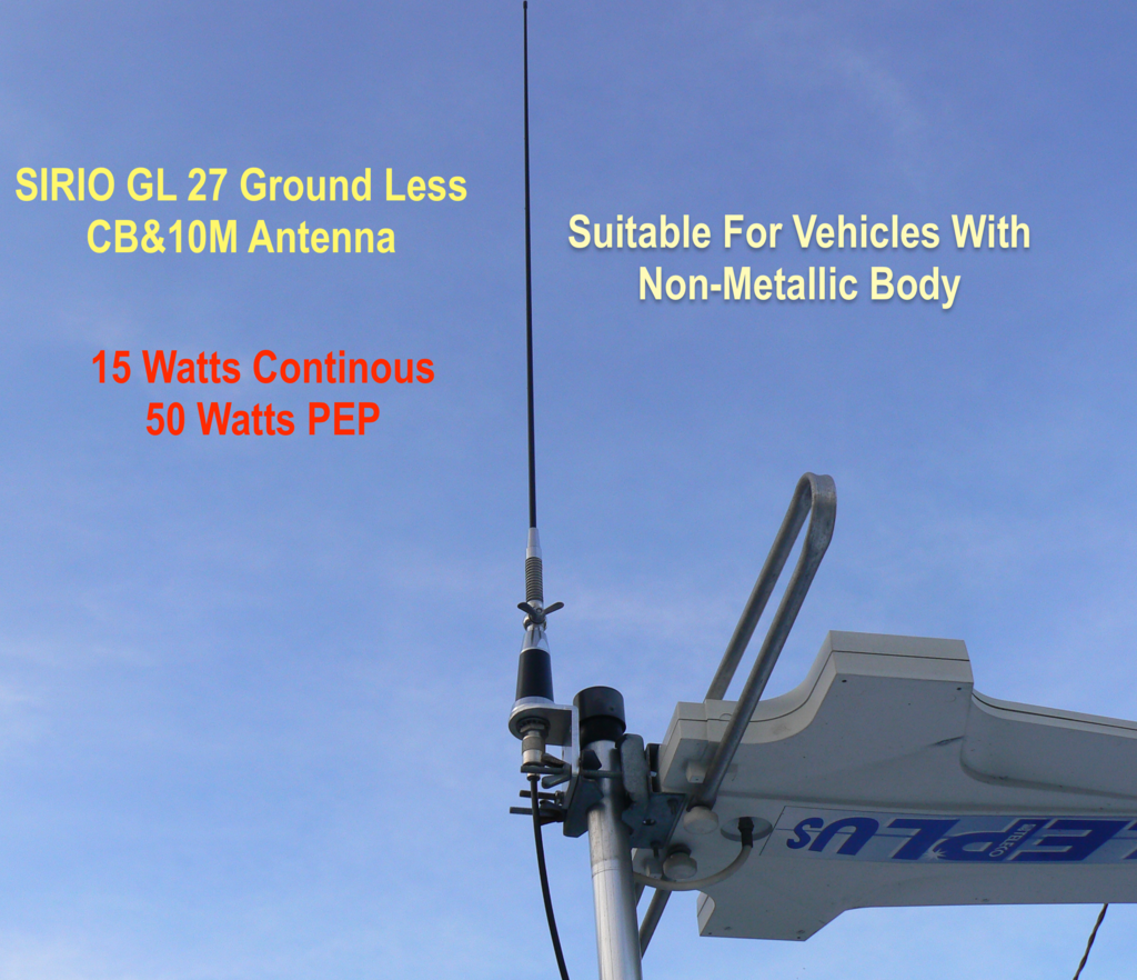 Sirio GL27 Ground Less 10MHAM Radio Antenna for Camper, RV, Bik, DNJ Radio