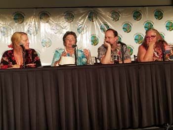 The Writing Collective: (left to right) J J Adams, Marta Randall, John Scalzi, T.L. Smith
