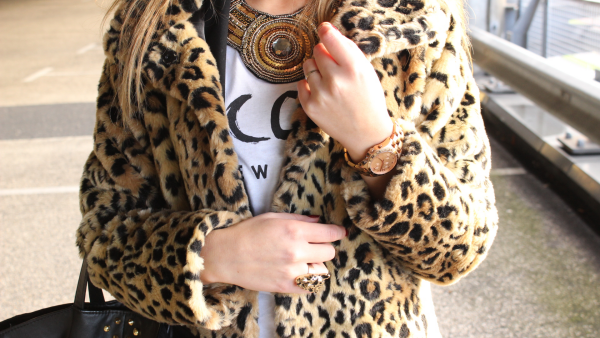 Outfit of the day: leopard fur coat