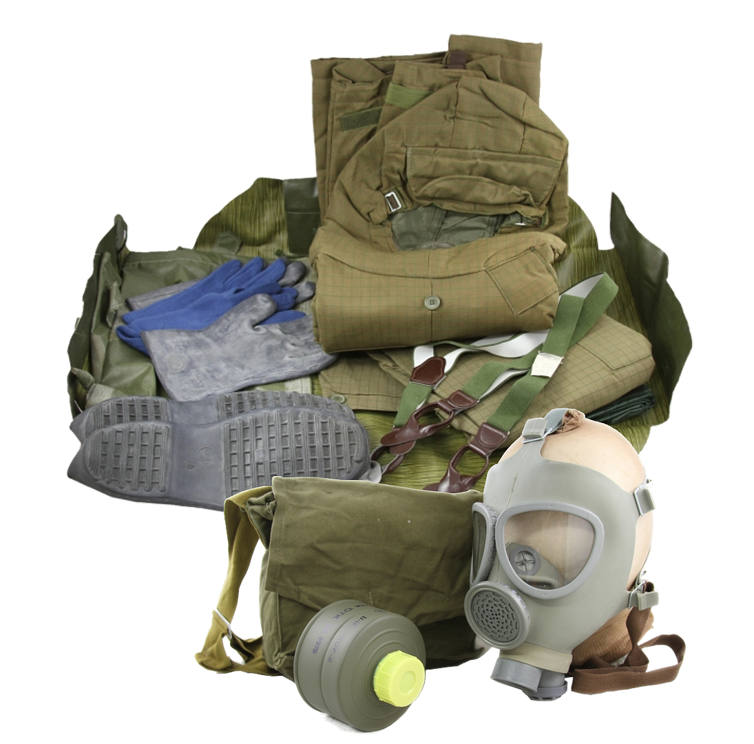 Czech Army Chemical Warfare Set CM4 Gas Mask & Hazmat Suit Military