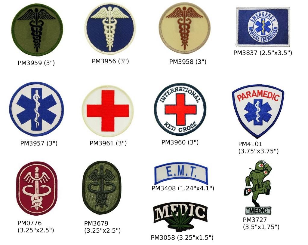 Emt First Aid Patches Paramedic Red Cross Caduceustactical Army