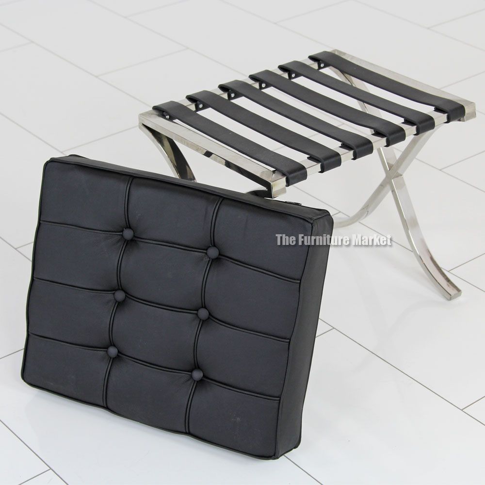 Designer Black Leather Stool Bedroom Furniture Dressing Table Seat