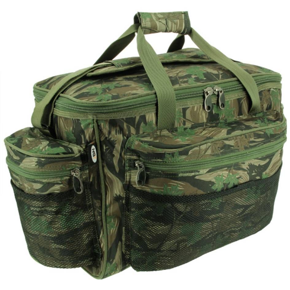 Brand New Large Green Camo Carp Pike Coarse Fishing Tackle Bag Holdall ...