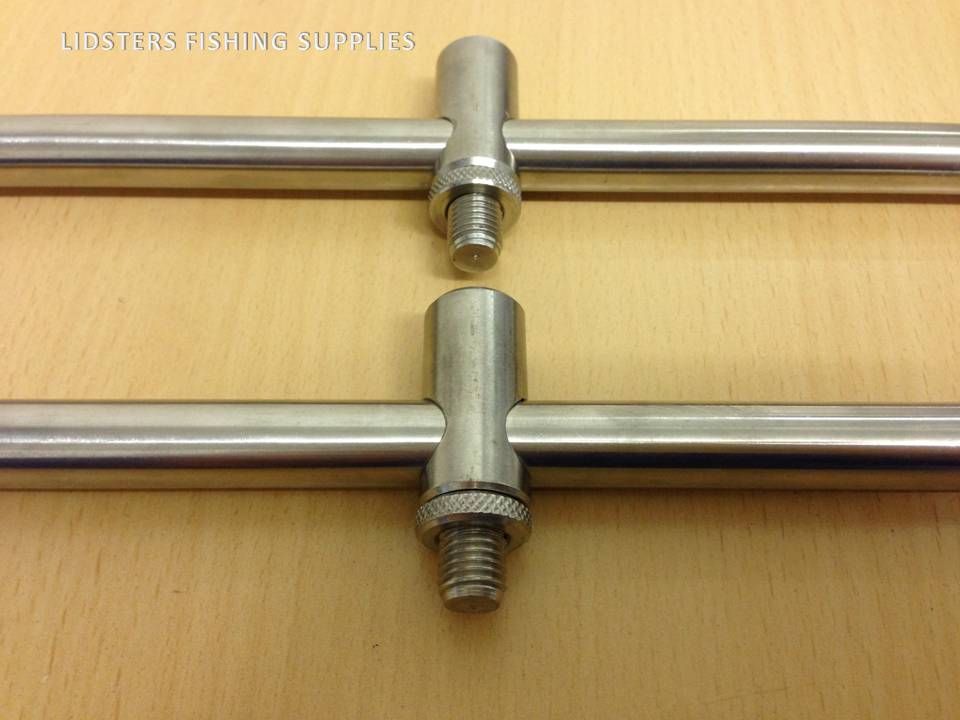 2 x New Stainless Steel Fishing Buzz Bars 30CM 3 Rod Post Fixed Buzz