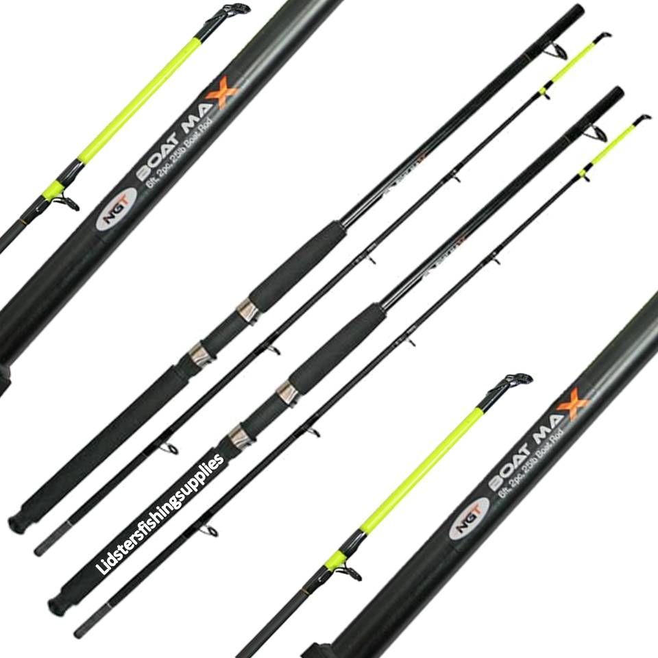 2 x NGT Boat Fishing Rod Boat Max 6ft 2pc 25lb Rating Sea Fishing