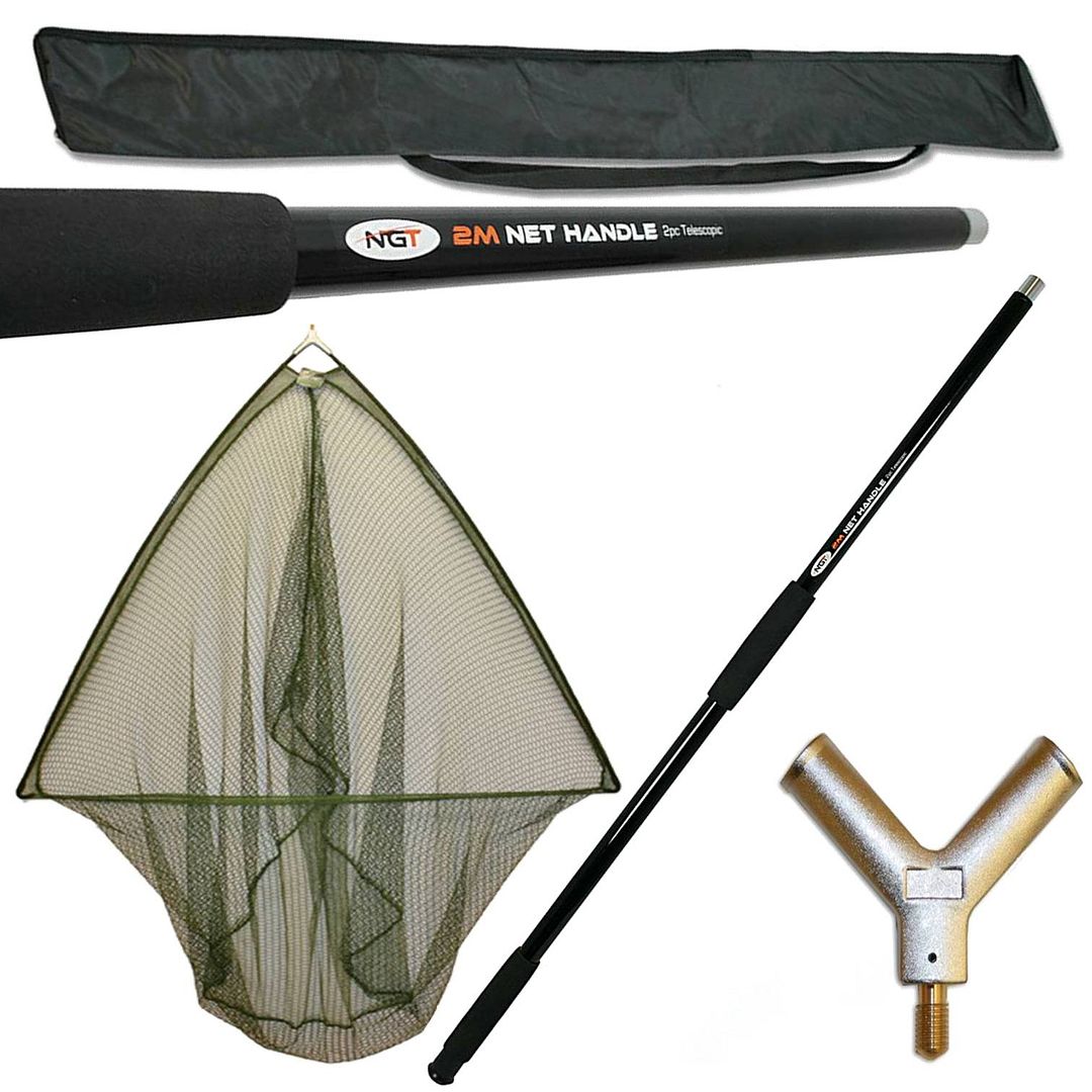 36" Carp Fishing Landing Net + NGT 2m New Landing Net Handle + Stink