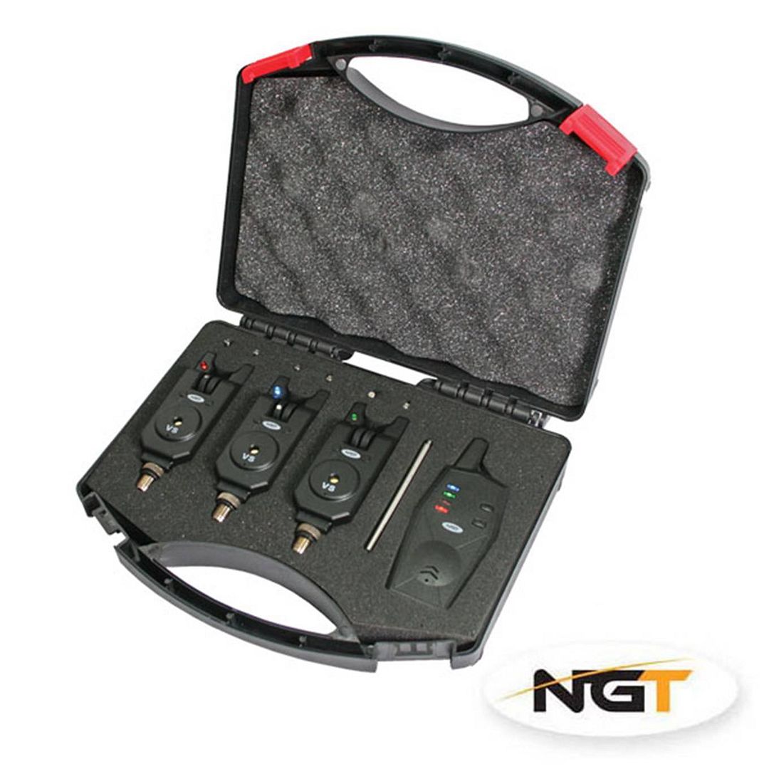 Build in snags Case NGT Tackle Wireless Carp Fishing Bite Alarm Set of 3