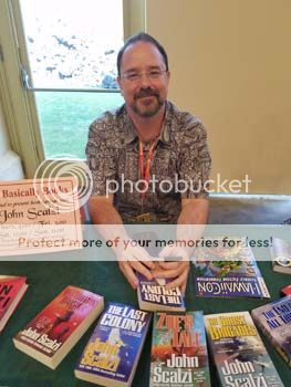 John Scalzi at the autograph table.
