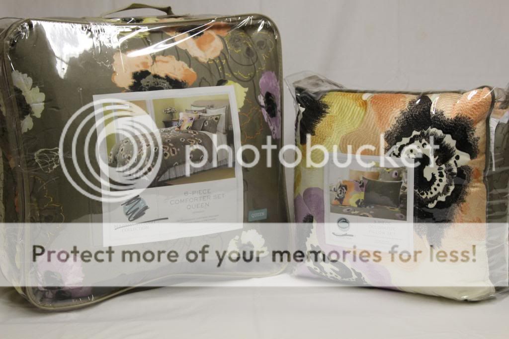 Martha Stewart Pastel Poppies 6 Pcs Reversible Comforter Queen Bonus Special