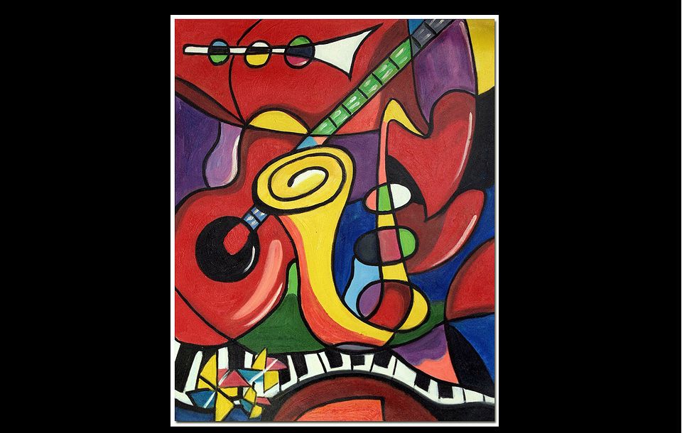 Music Instruments by Pablo Picasso - Hand Painted Oil Painting Piano ...