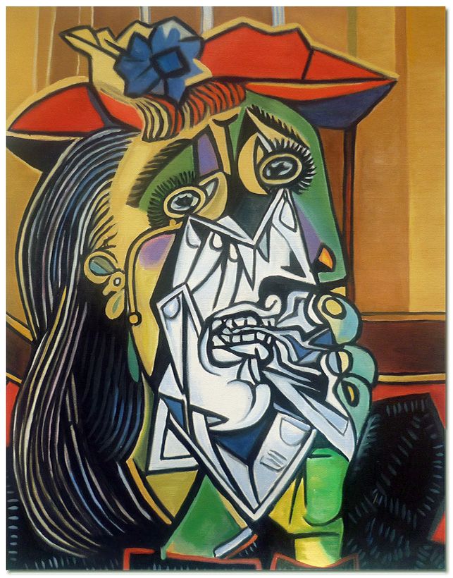 The Weeping Woman - Hand Painted Pablo Picasso Cubist Oil Painting On ...