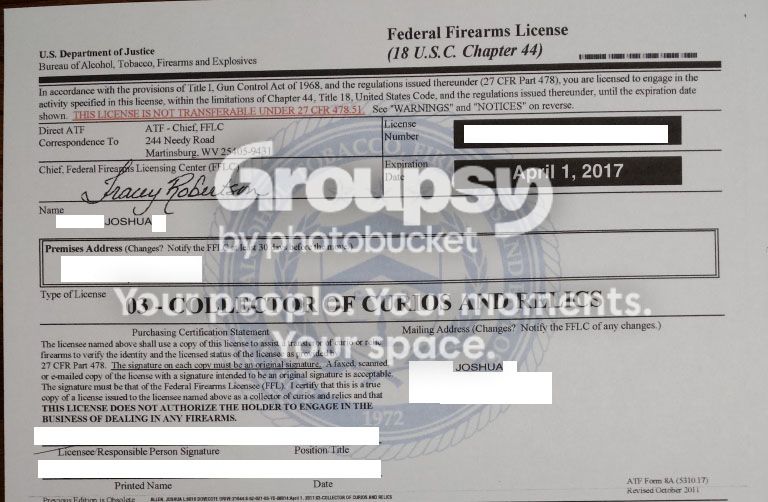 Just got my C&R, what/when do you sign? > Curios & Relics > AR15.COM